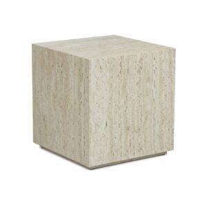 Elle Block Travertine Square Side Table